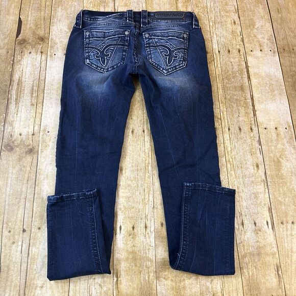 Rock Revival Skinny Jeans Womens Thick Stitch Jeans Mena Size 27 (31X32) - Picture 2 of 16